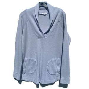 Mododoc tunic sweatshirt v-neck long sleeve periwinkle Small